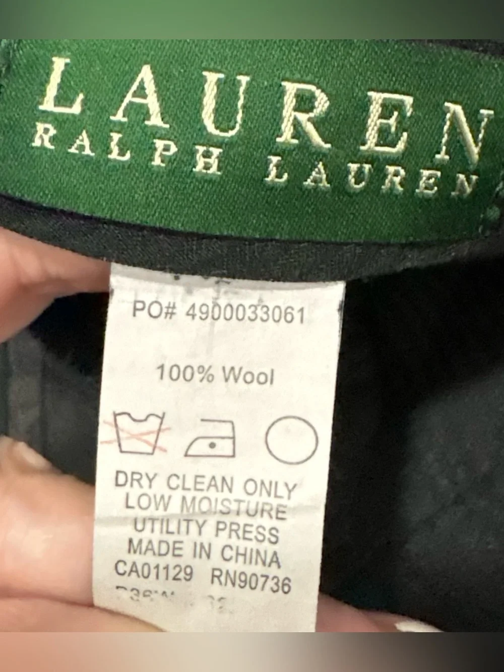 Lauren Ralph Lauren Dark Grey 100% Wool Dress Pants Men’s Size 37 x 31
